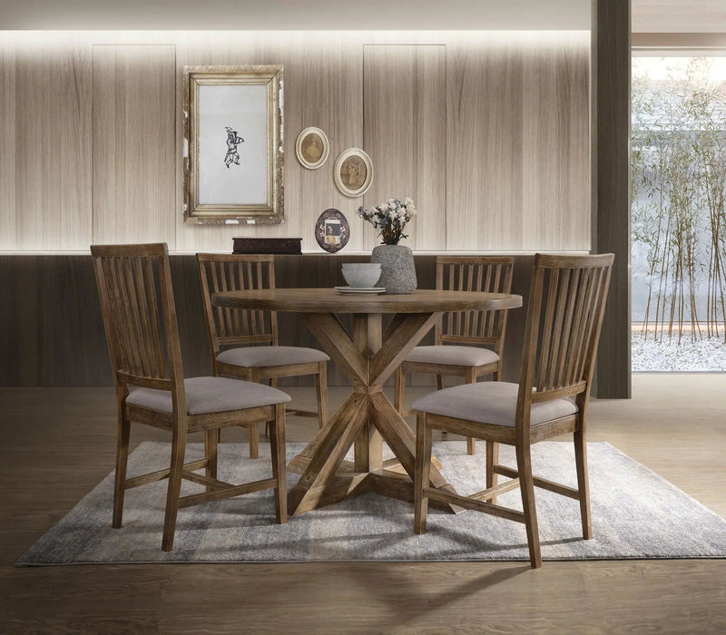 Wallace II - 5 Pieces Dining Room Set - Oak by Unique Piece Furniture