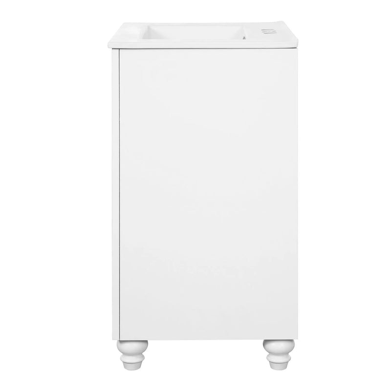 Bathroom Vanity With Ornate Elliptical Motif, Soft Close Hinges