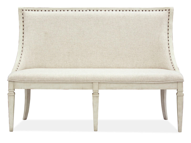 Newport - Bench With Upholstered Seat & Back - Alabaster, photo 6 of 7