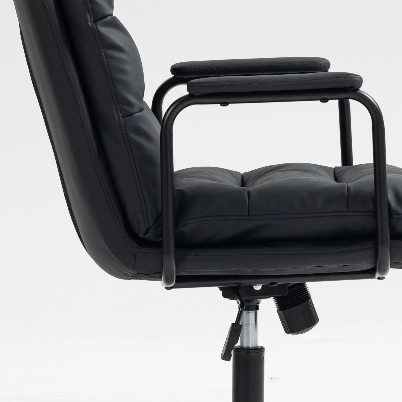 Office Chair, Mid Back Home Office Desk Task Chair With Wheels And Arms Ergonomic Computer Rolling Swivel Chair With Padded Armrest by HouseOfZazla
