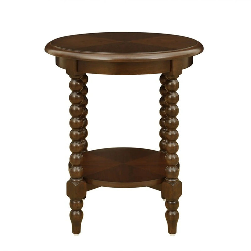 Philippe - Round End Table With Shelf - Brown by Unique Piece Furniture
