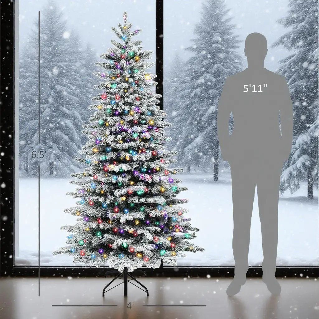 6.5ft Snow Flocked Artificial Christmas Tree by HouseOfZazla