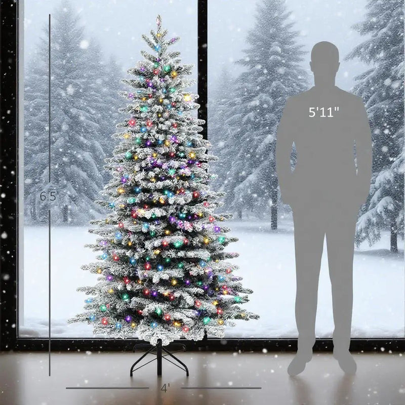 6.5ft Snow Flocked Artificial Christmas Tree by HouseOfZazla
