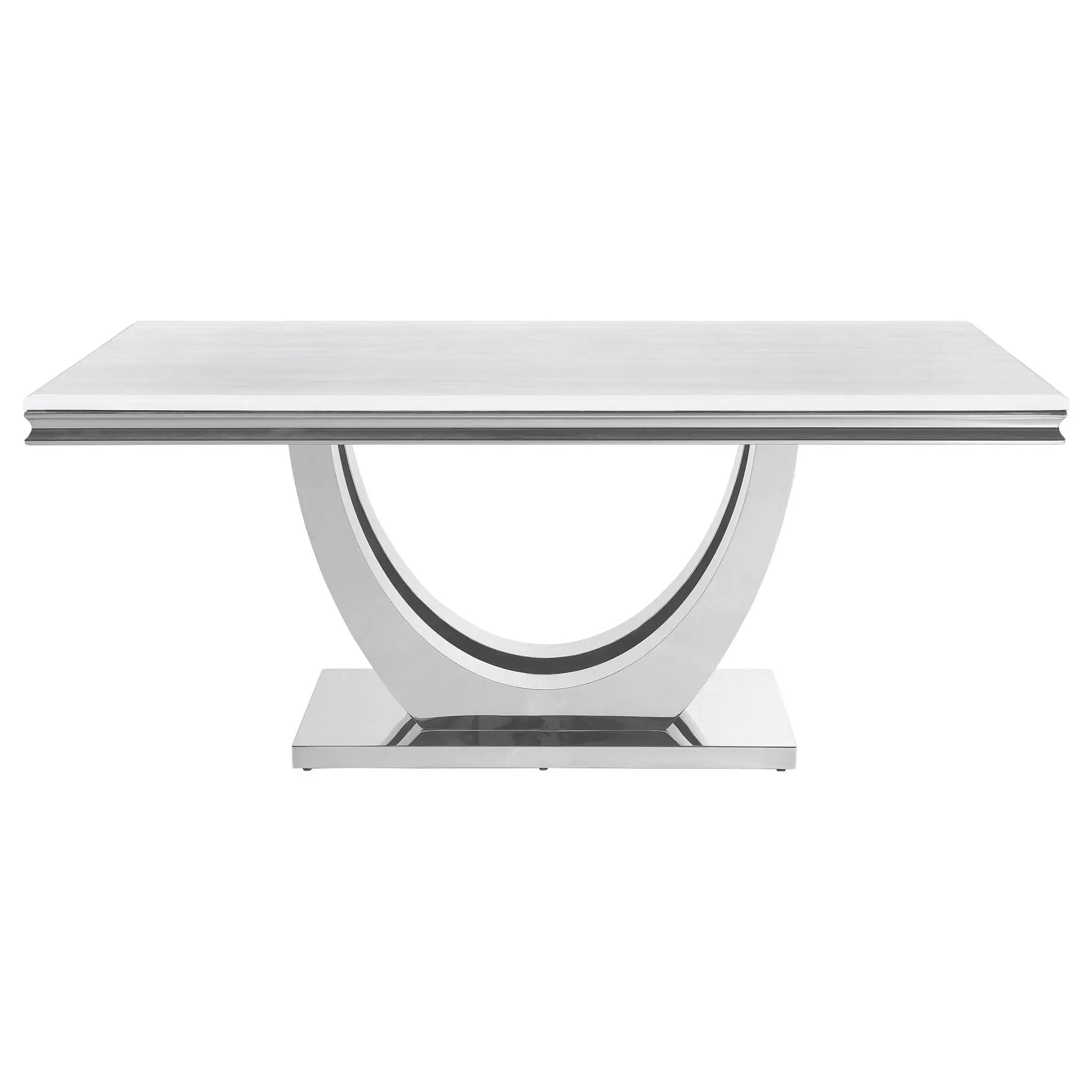 Kerwin Rectangular 71-inch Stone Top Dining Table White by Unique Piece Furniture