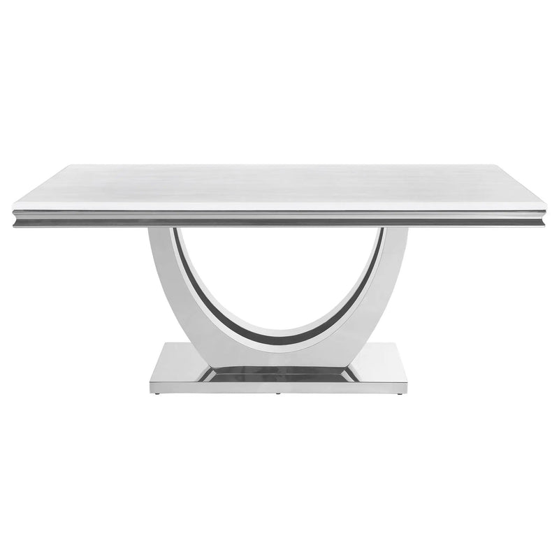 Kerwin Rectangular 71-inch Stone Top Dining Table White by Unique Piece Furniture