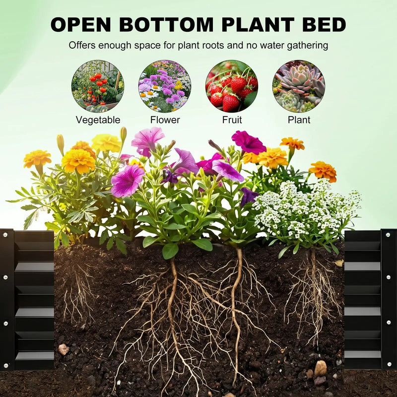 Raised Garden Bed with Arch Trellis, 2 Pack Metal Planter Boxes by HouseOfZazla