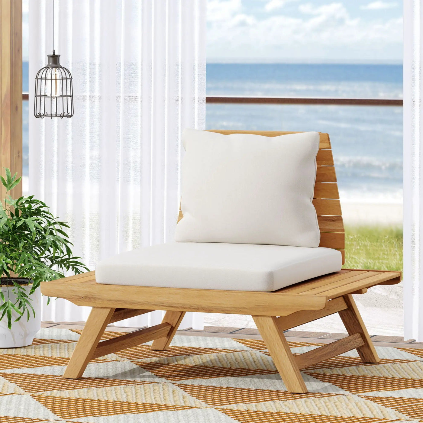 Sedona Outdoor Club Chair With Slatted Design by HouseOfZazla