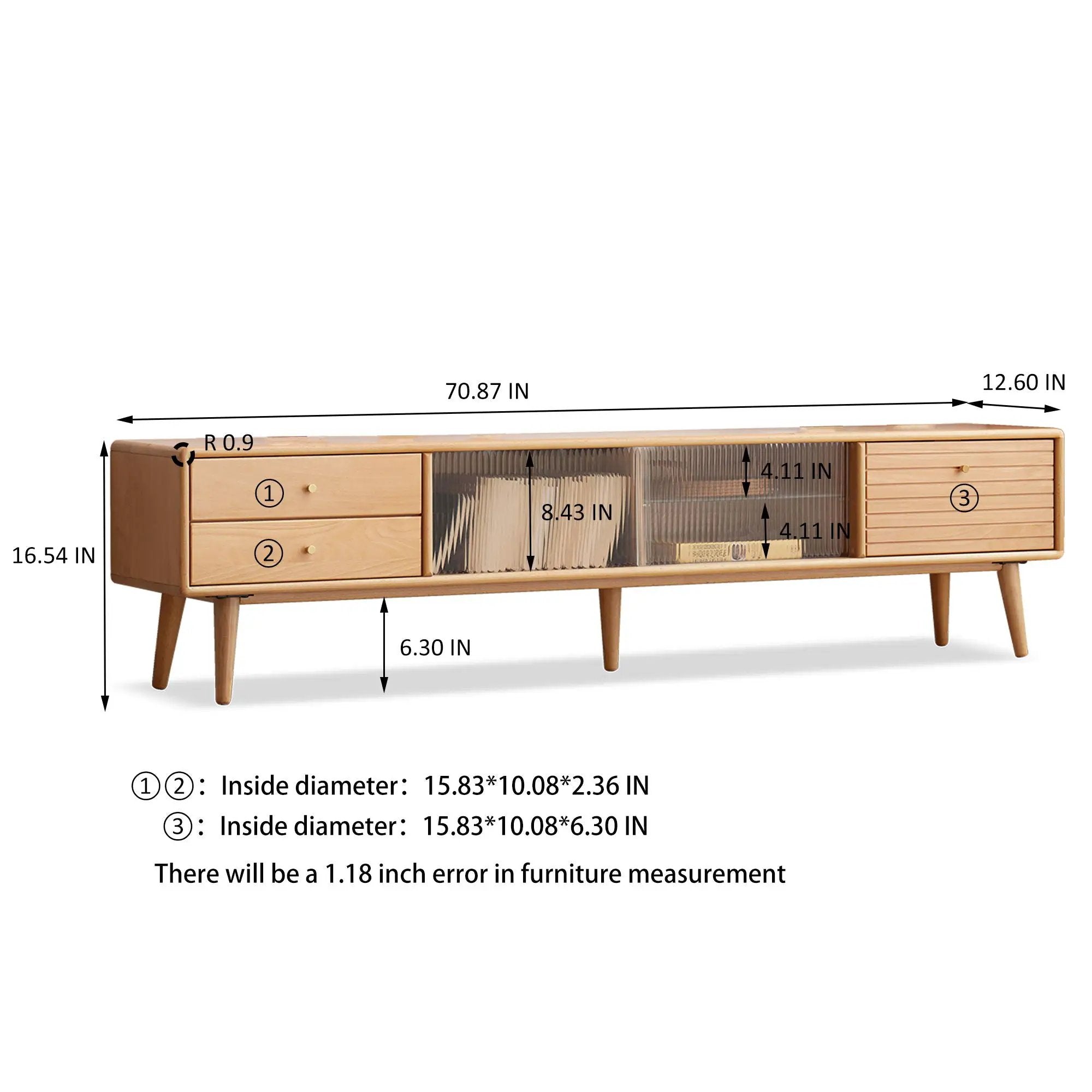 TV Cabinet With Chinese Changhong Glass Doors, Two Drawer Storage Space TV Standing by HouseOfZazla