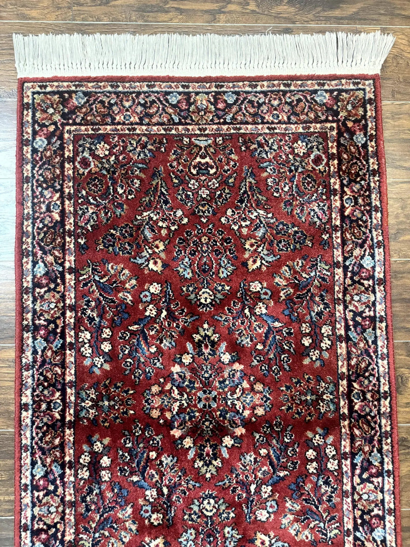 Karastan Rug 3x5 Red Sarouk #785, Karastan Wool Pile Rug, Original 700 Series, Discontinued Vintage Karastan Carpet by Jewel Rugs