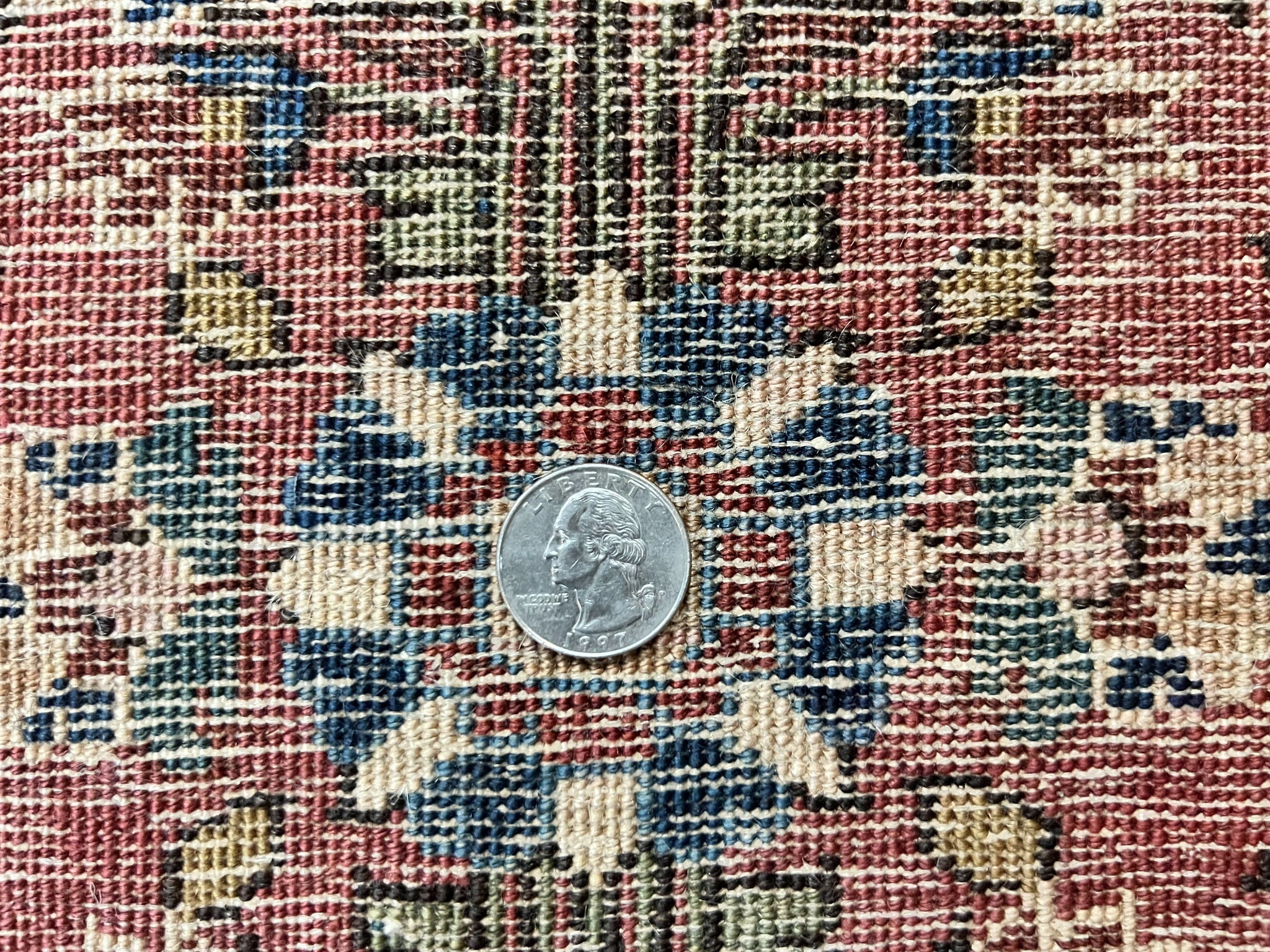 Antique Persian Sarouk Rug 2 x 2.5, Small Sarouk Carpet, Red Floral 1920s Red, Fine 170 KPSI, Wool Handmade Rug by Jewel Rugs