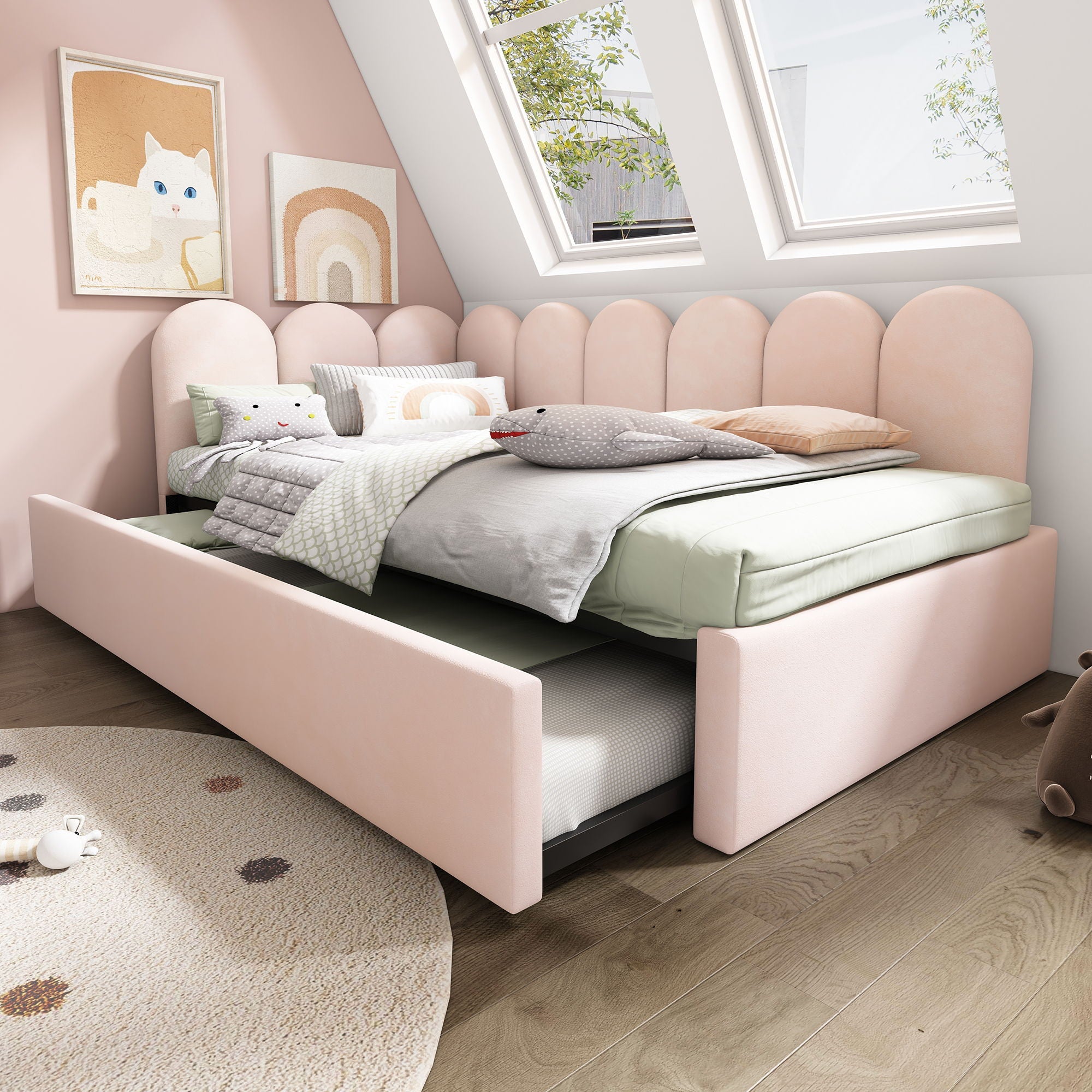 Upholstered Daybed With Metal Slatted Base by HouseOfZazla