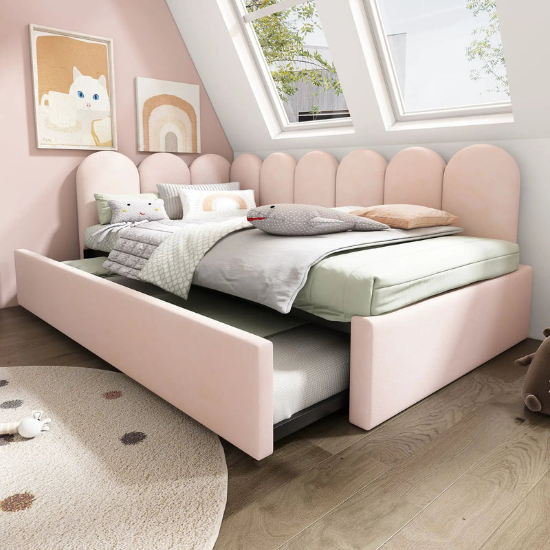 Upholstered Daybed With Metal Slatted Base by HouseOfZazla