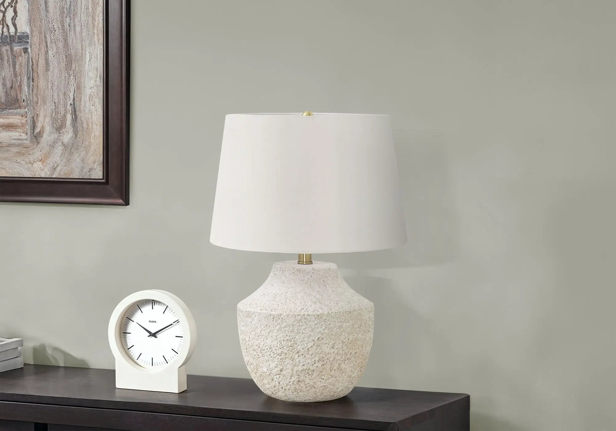 Lighting, Modern Table Lamp, Concrete - Cream by HouseOfZazla
