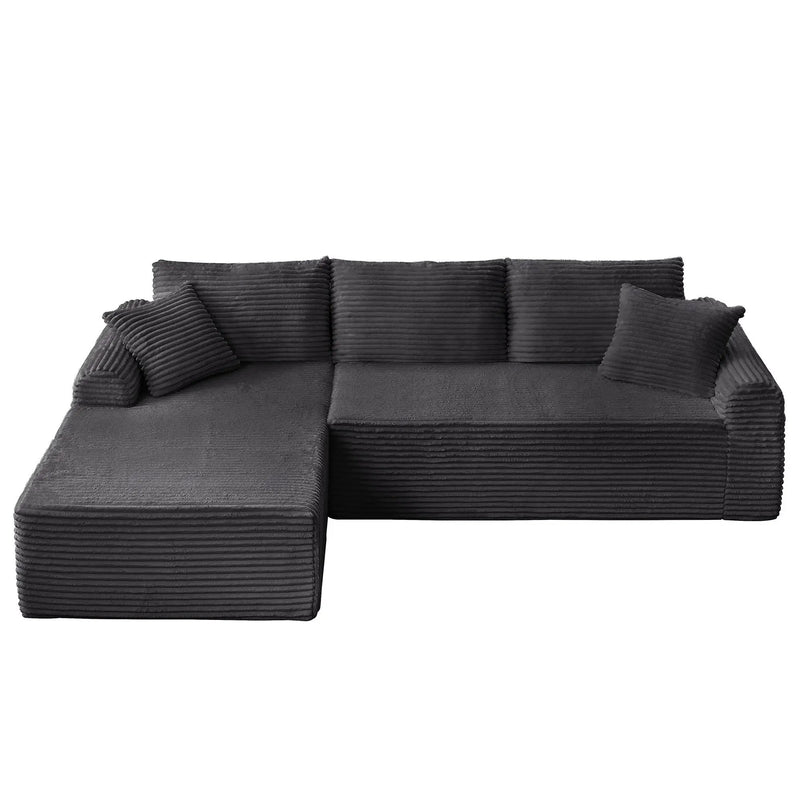 Modular Sectional With Arched Armrests, Includes 3 Back Cushions & 2 Throw Pillows by Unique Piece Furniture