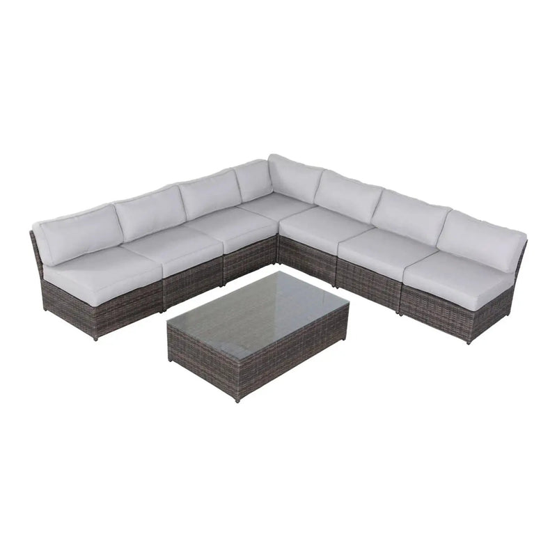 Comfortable Modern Patio Rattan Sectional Set With Cushions by HouseOfZazla