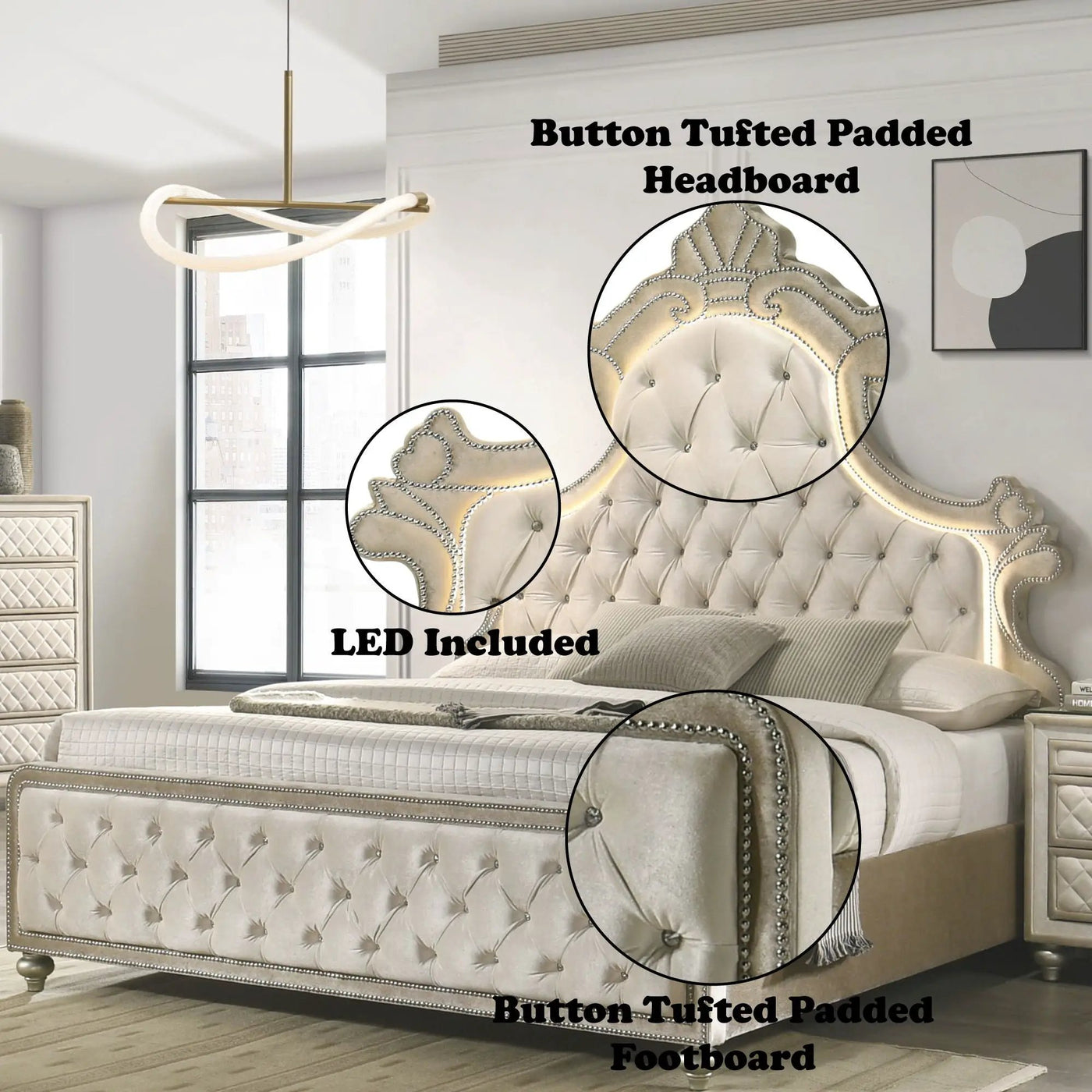 Lucienne Bed With LED Lighting by HouseOfZazla