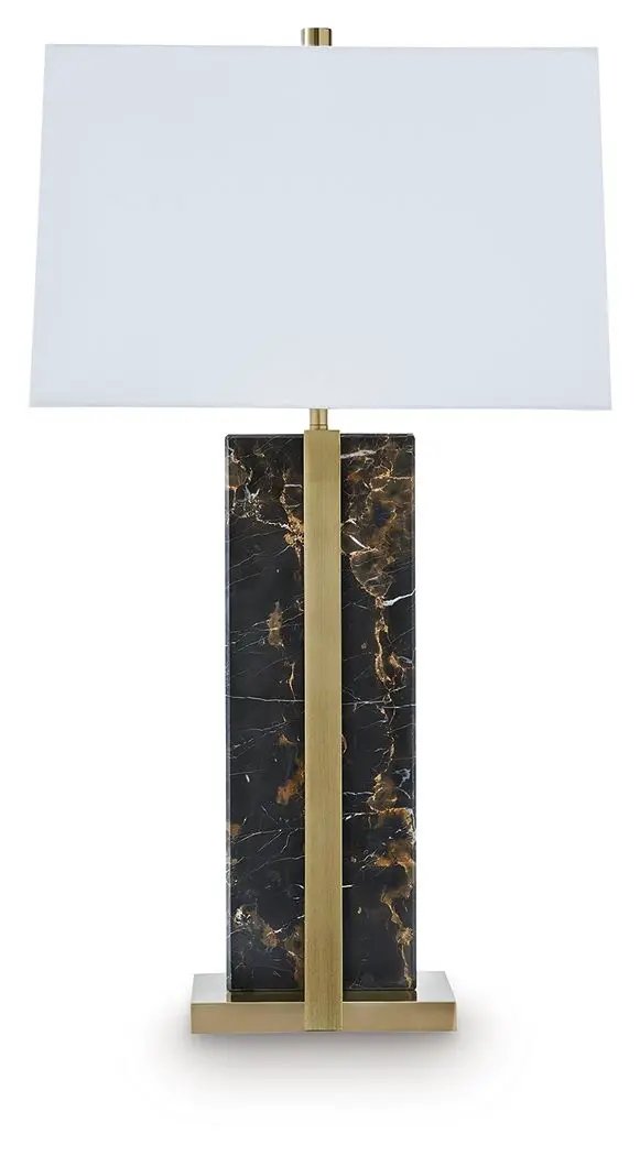 Neonish - Marble Table Lamp - Black / Gold Finish by Unique Piece Furniture