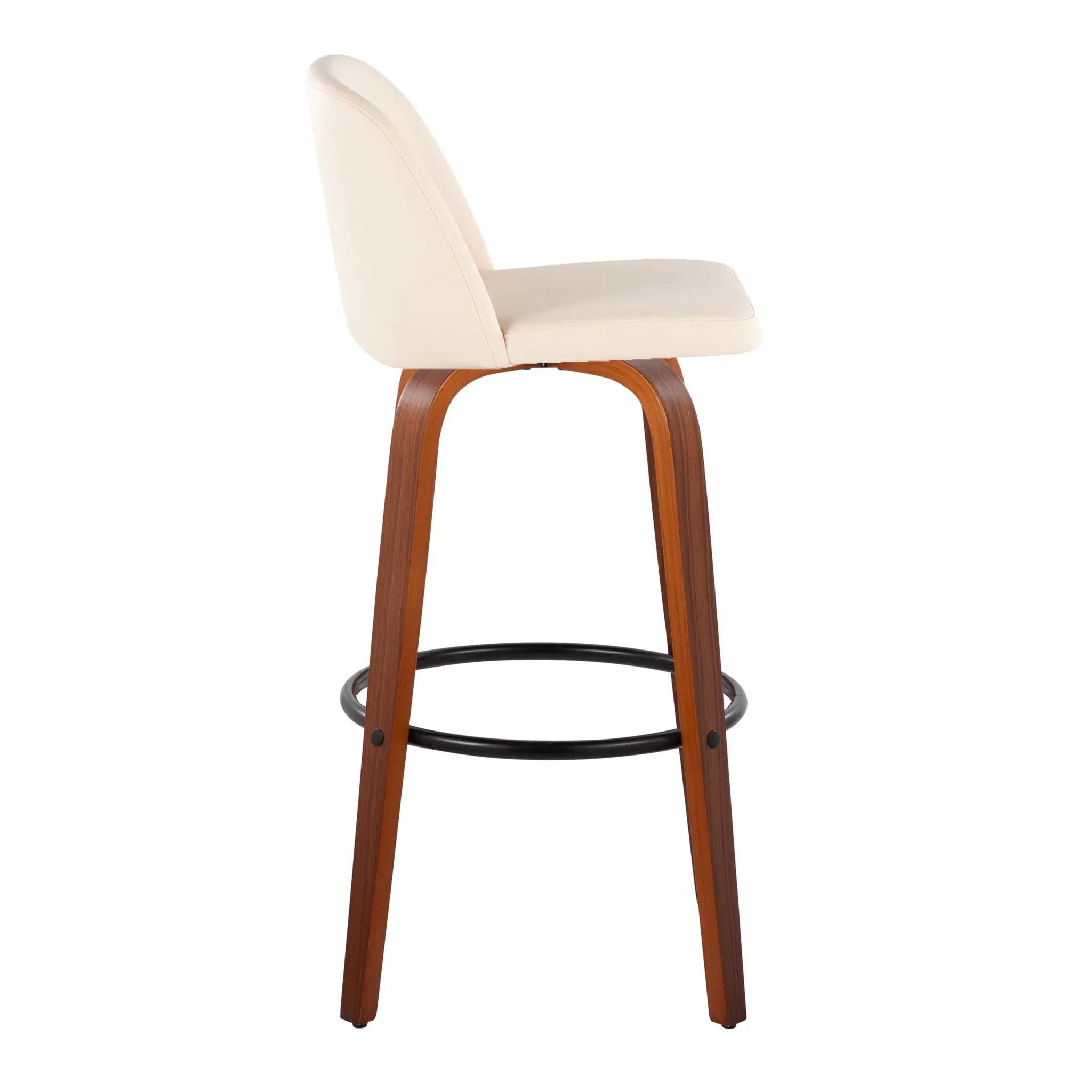 Toriano - Mid Century Modern Fixed Height Barstool Swivel And Round Footrest (Set of 2) by Unique Piece Furniture