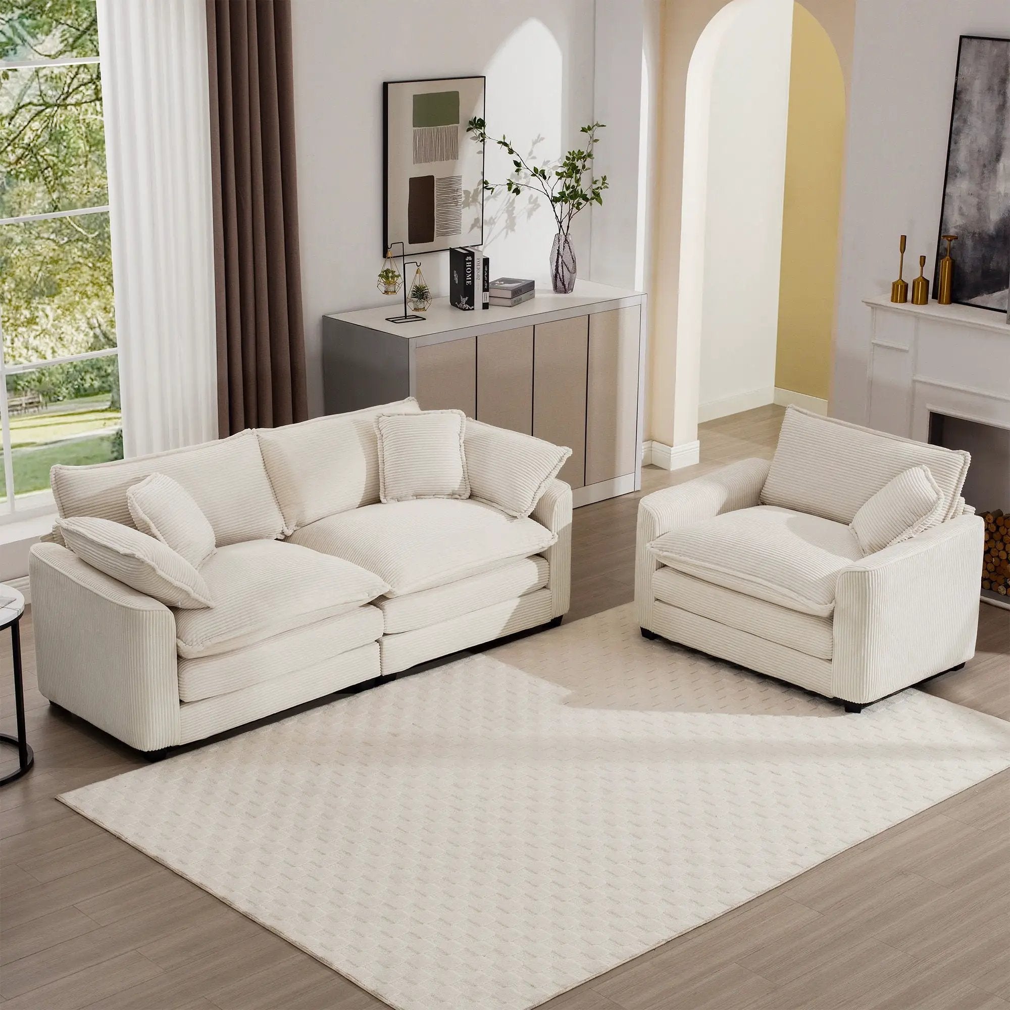 Elegant Oversized Sectional Sofa Set With Deep Seats And Flexible Layout by Unique Piece Furniture