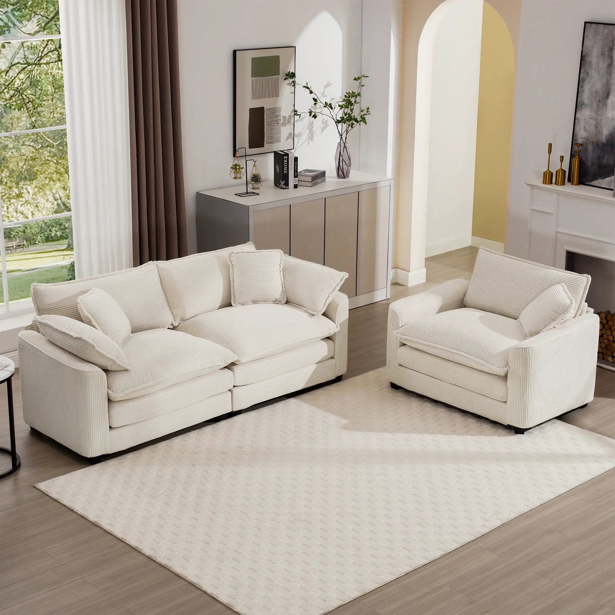 Elegant Oversized Sectional Sofa Set With Deep Seats And Flexible Layout by HouseOfZazla