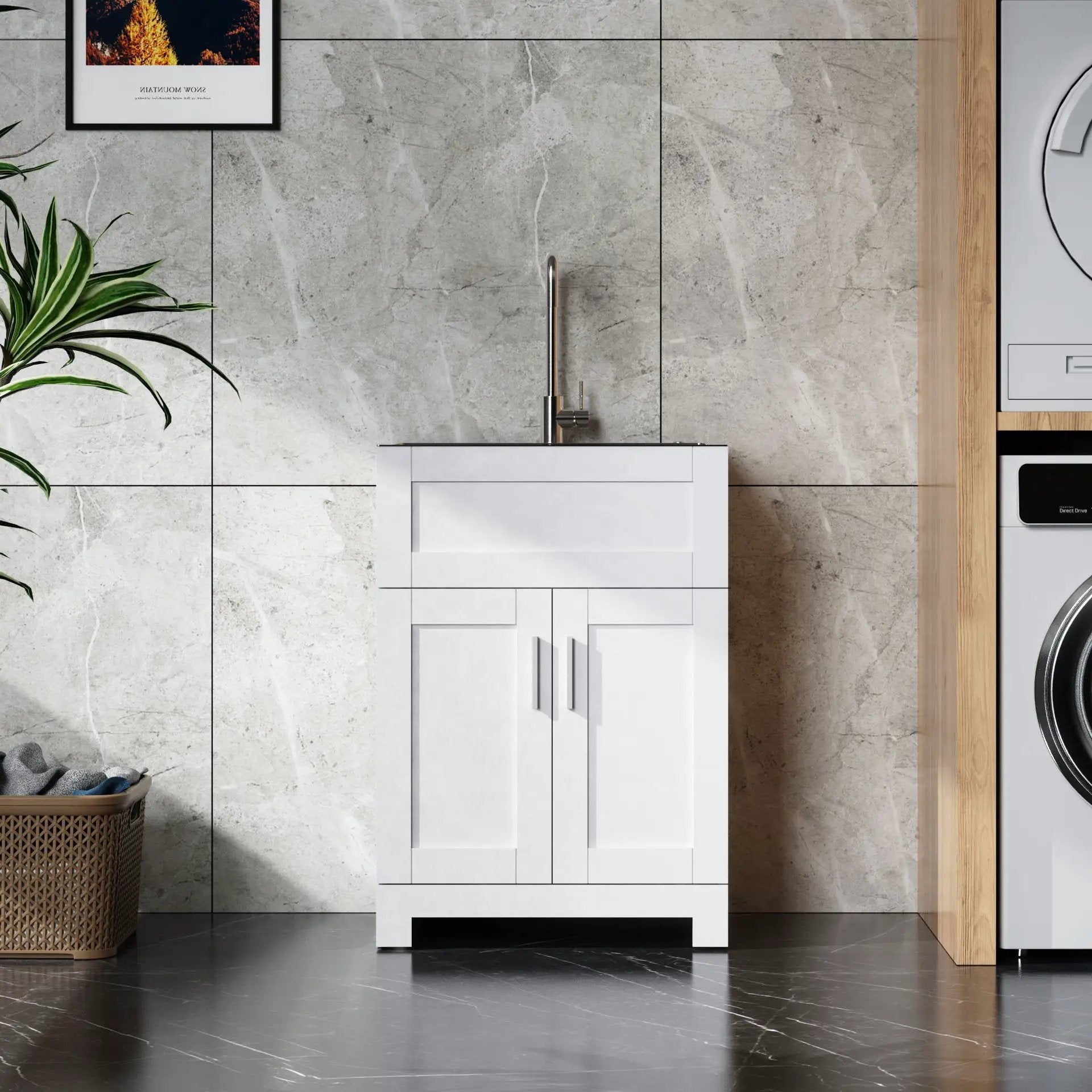 Paint Free Laundry Tub Cabinet With Stainless Steel Combo (Update) by HouseOfZazla