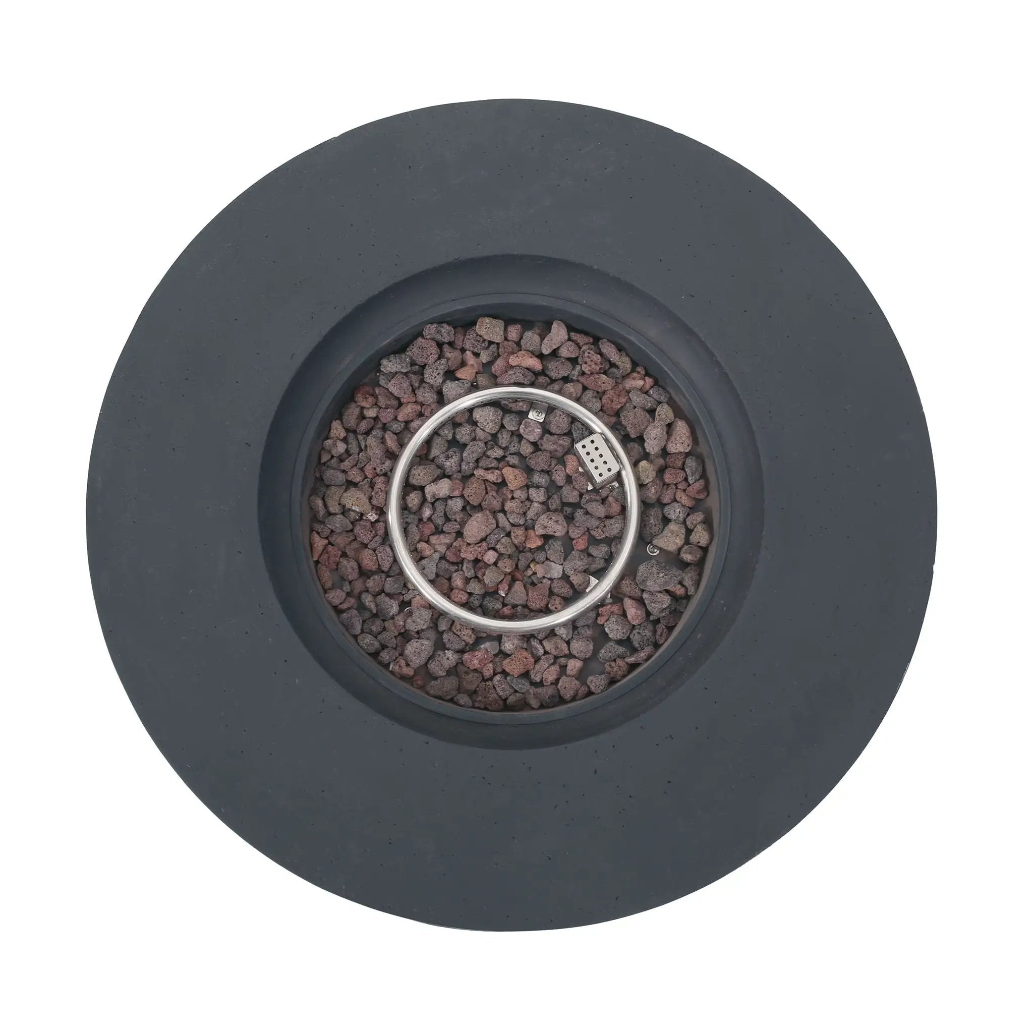 Modern Lightweight Concrete Outdoor Circular Fire Pit 50,000 BTU by HouseOfZazla