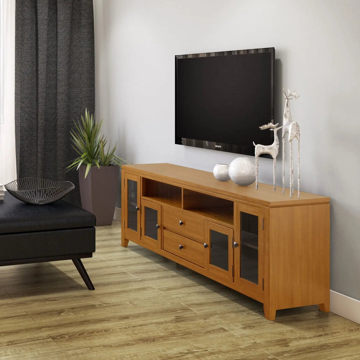 Cosmopolitan - Handcrafted Wide TV Media Stand by HouseOfZazla