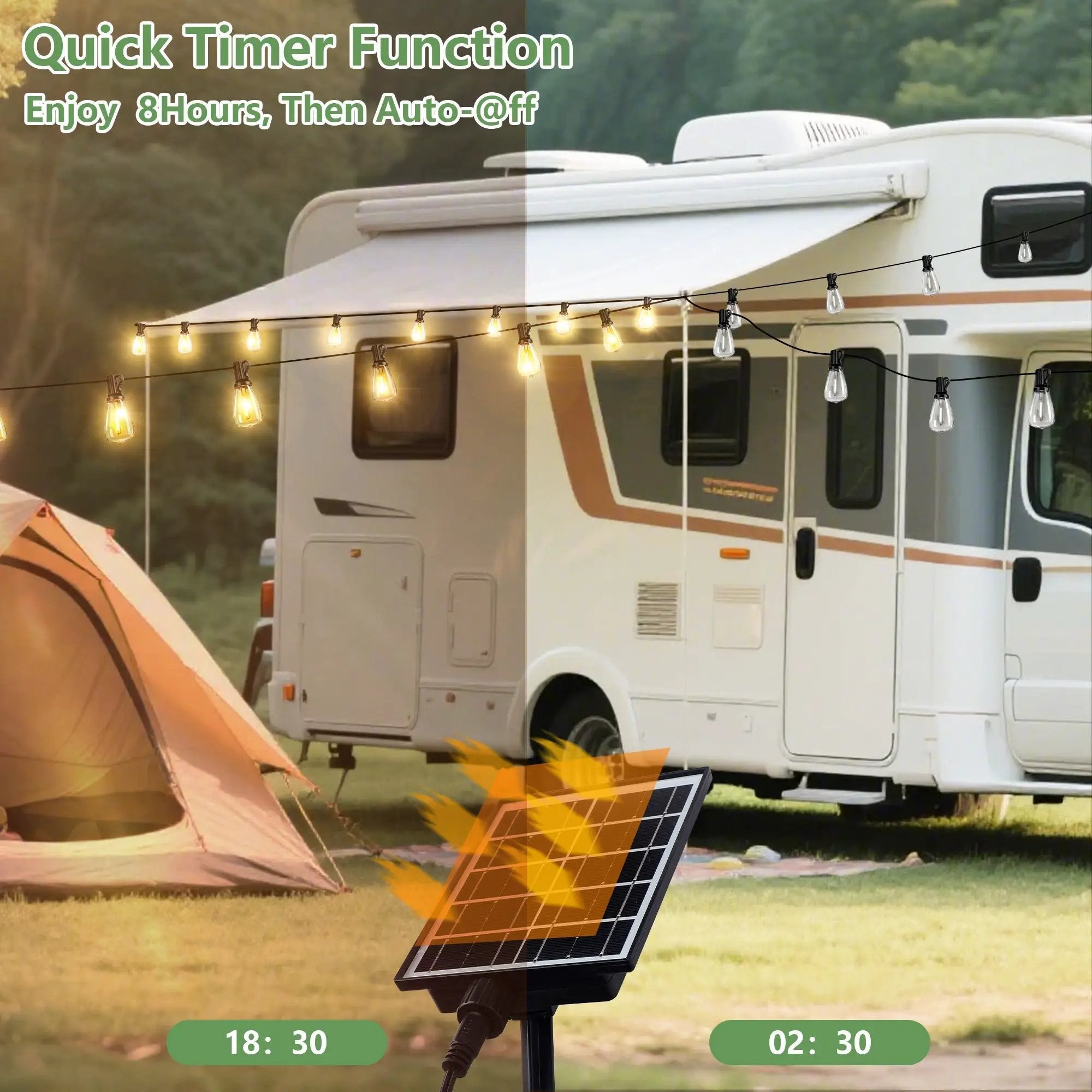 100 FT Solar String Lights Waterproof with Remote & USB Port by HouseOfZazla