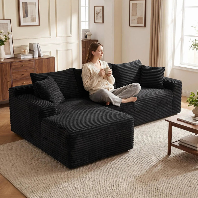 94.5" Cloud Modular Sectional Sofa Couch with L-Shape Chaise by HouseOfZazla
