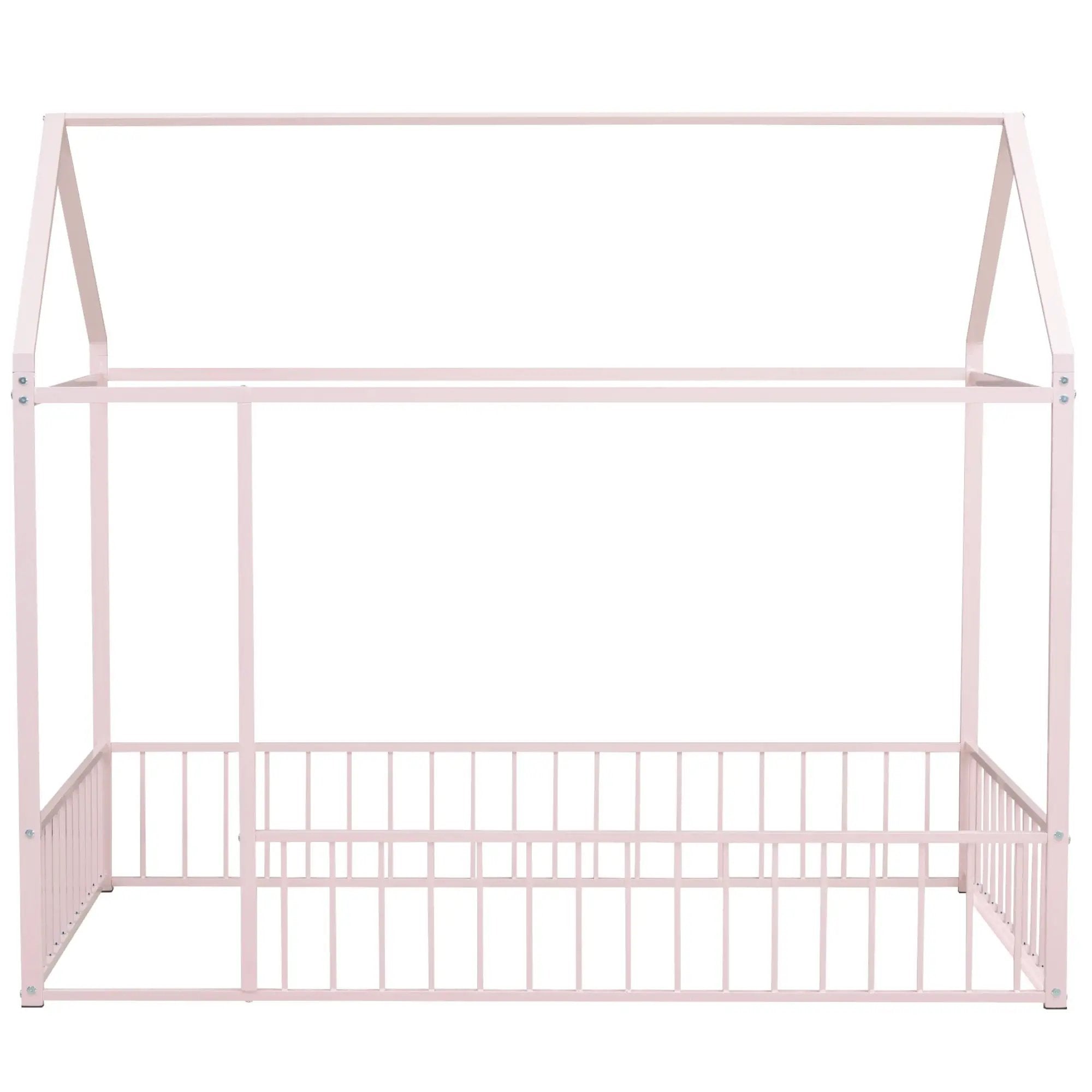 Metal Bed House Bed Frame With Fence by Unique Piece Furniture