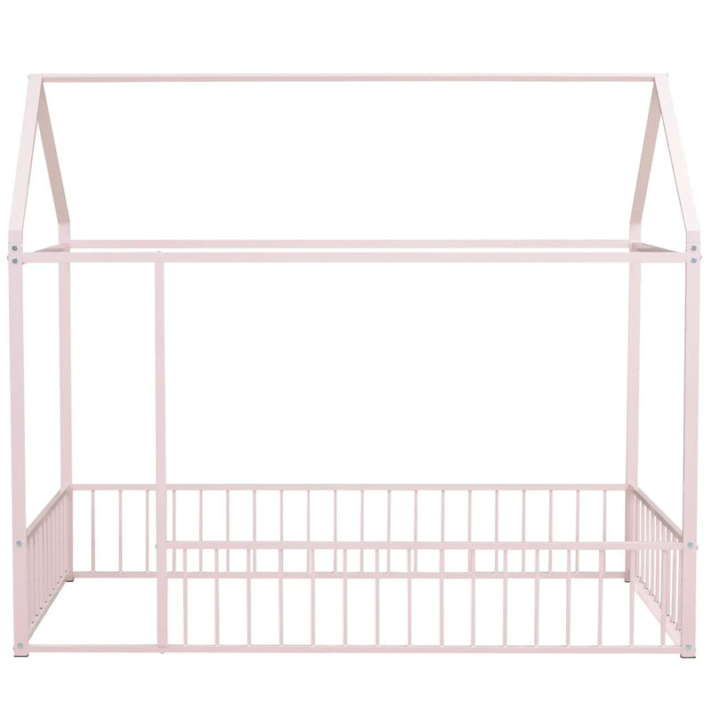 Metal Bed House Bed Frame With Fence by Unique Piece Furniture