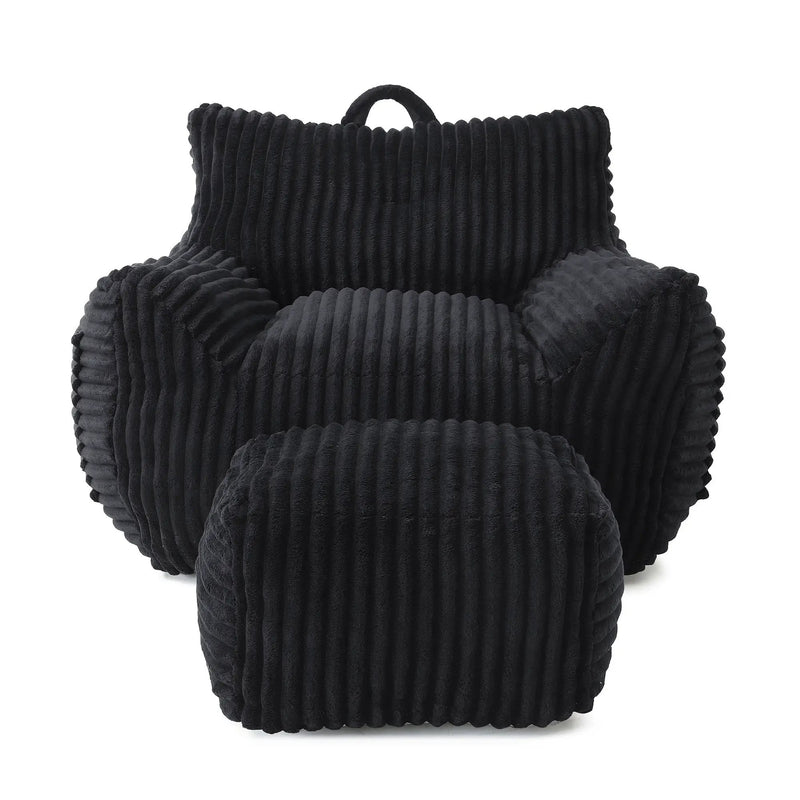 Giant Bean Bag Chair With Armrests And Footstool by HouseOfZazla