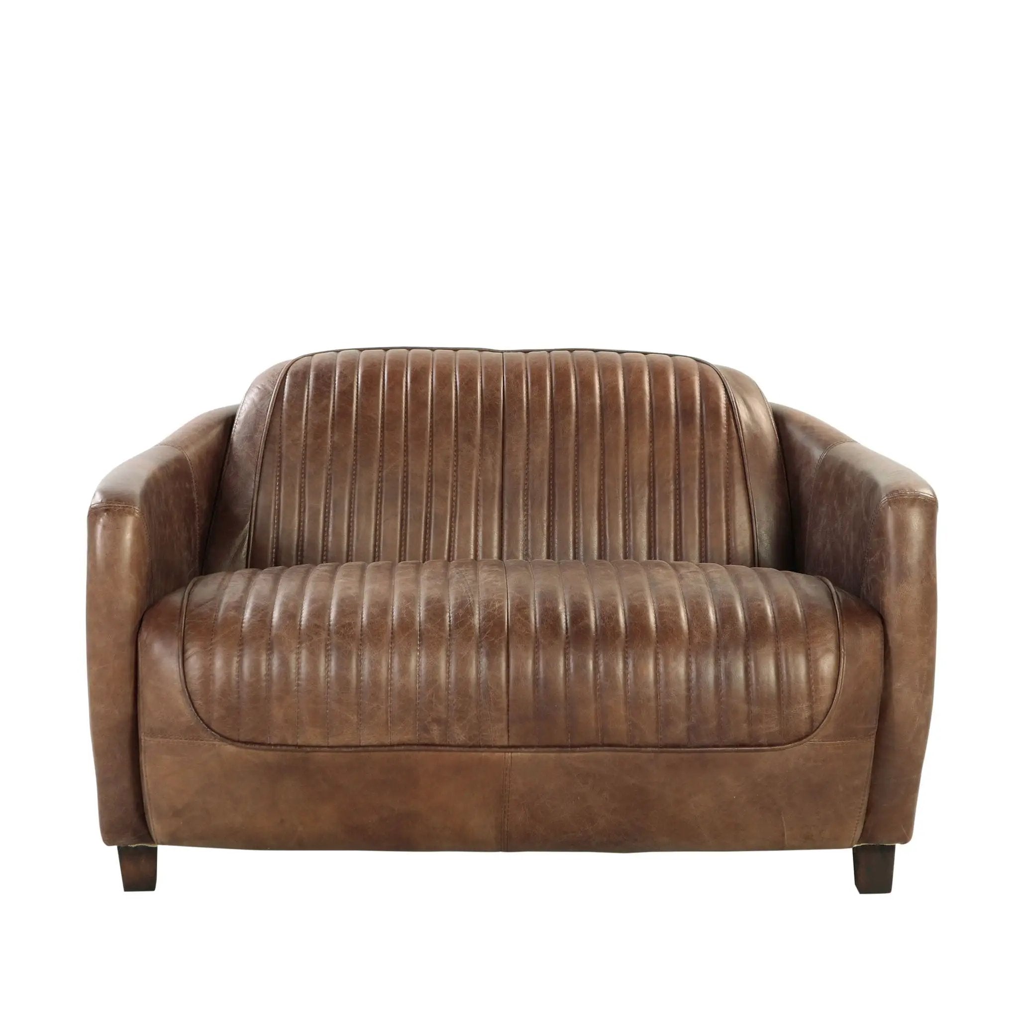 Brancaster - Top Grain Leather Living Room Set - Brown by Unique Piece Furniture