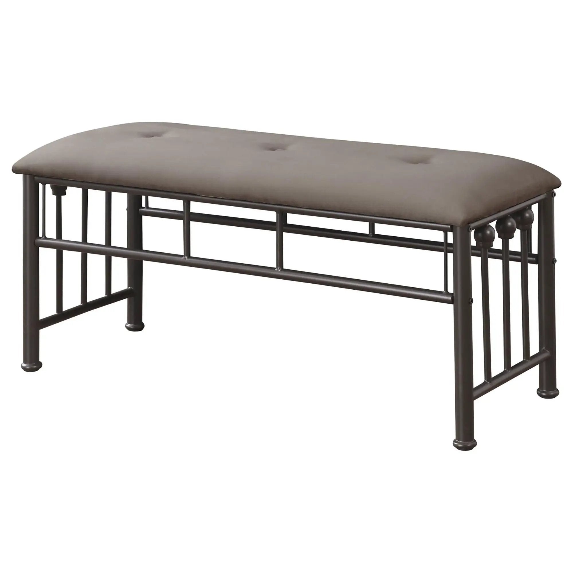 Upholstered Bench - Brown / Dark Bronze by HouseOfZazla