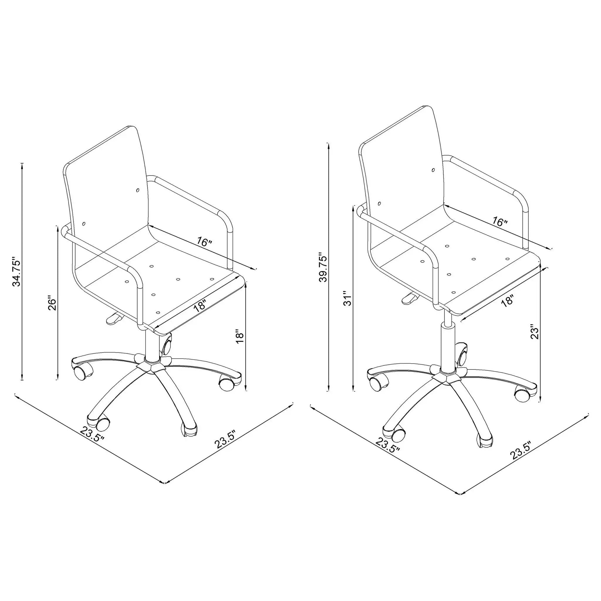 Clear Office Chair With Caster Wheels Futuristic Design, Adjustable Height - Clear by HouseOfZazla