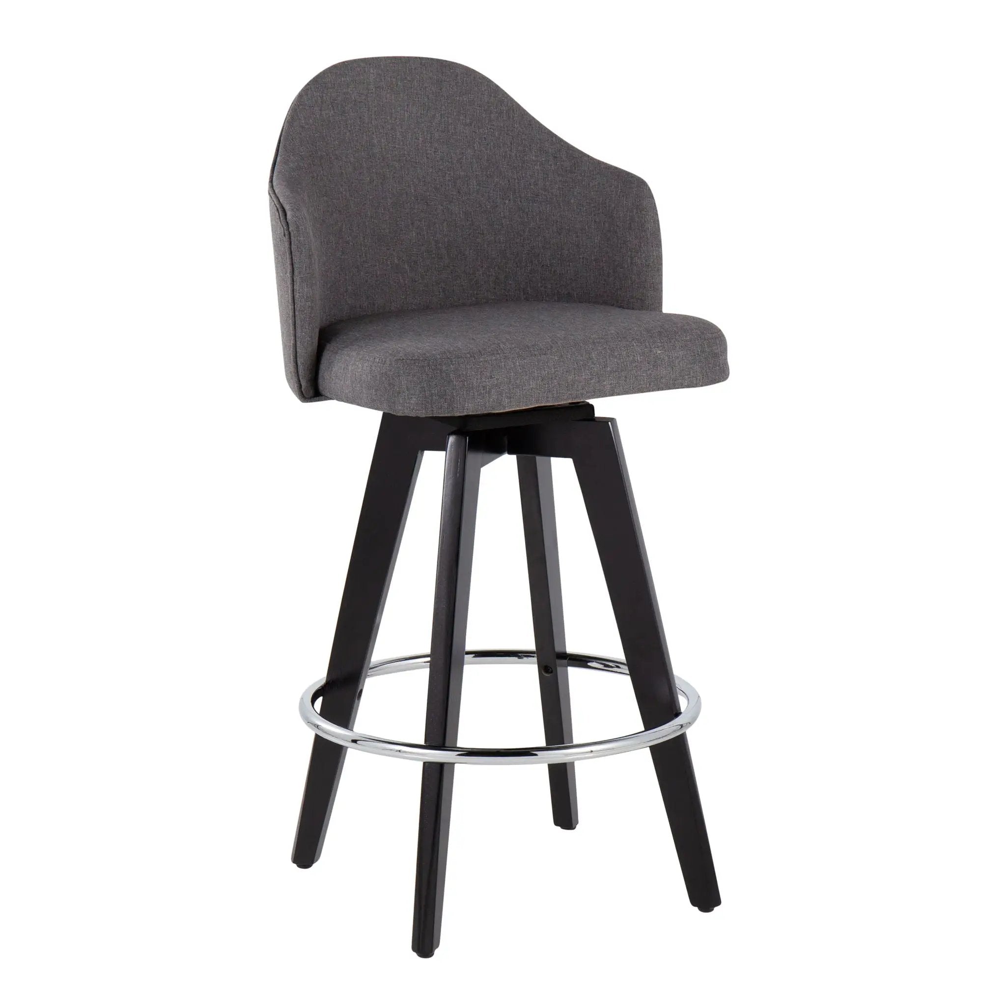 Ahoy - Contemporary Fixed Height Counter Stool With Round Footrest (Set of 2) by HouseOfZazla