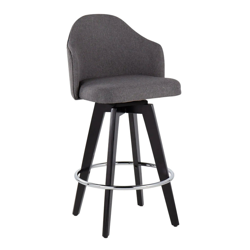 Ahoy - Contemporary Fixed Height Counter Stool With Round Footrest (Set of 2) by HouseOfZazla
