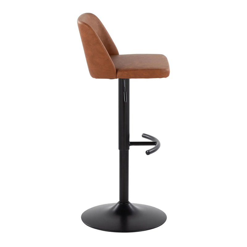 Toriano - Contemporary Adjustable Bar Stool With Rounded T Footrest (Set of 2) by Unique Piece Furniture