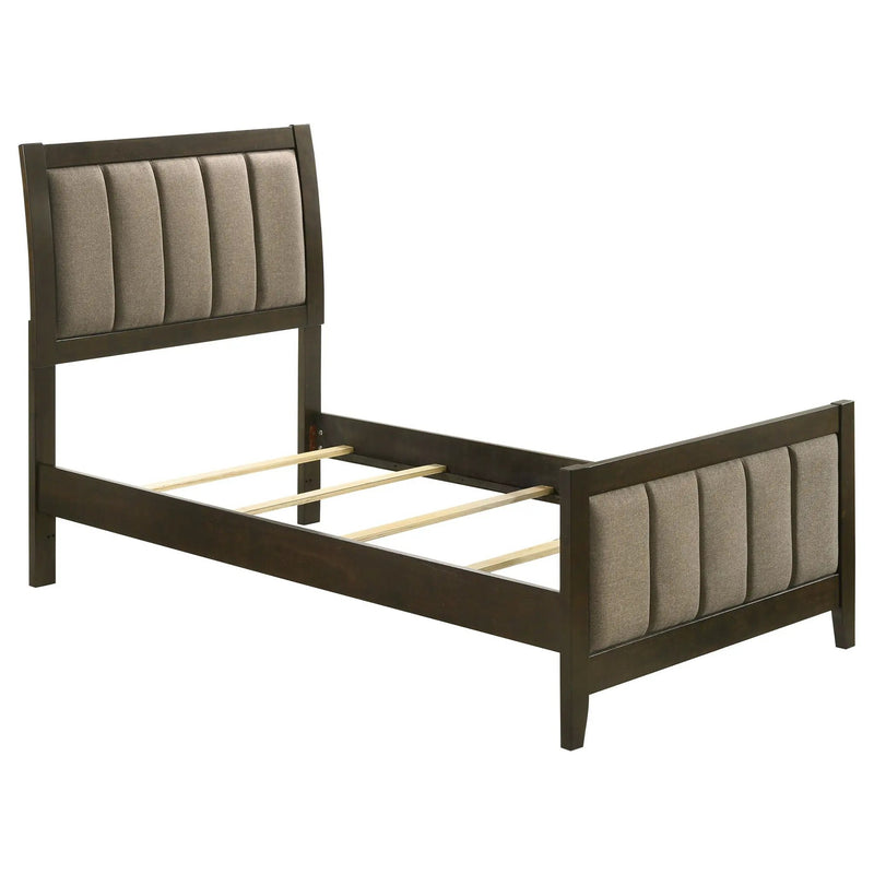 Wilkes 51-inch Upholstered Twin Bed Dark Cocoa by Unique Piece Furniture