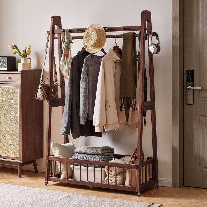 Solid Wood Freestanding Clothing Garment Rack, photo 6 of 10