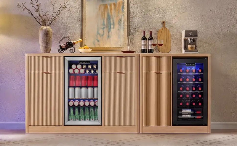 K&K 2-Piece Coffee Bar Cabinet with Fridge Space by HouseOfZazla