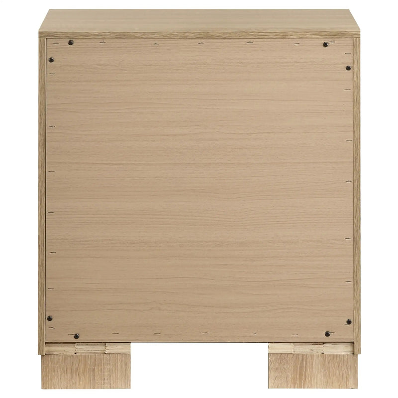 Arielle 2-drawer Bedroom Nightstand with Casters Light Oak by Unique Piece Furniture