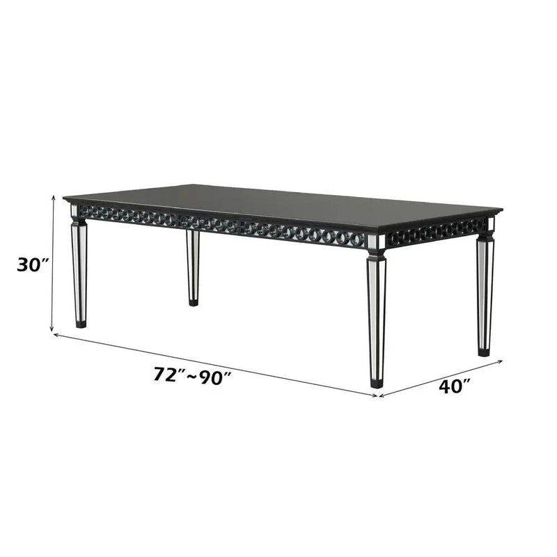 Varian II - Dining Table - Mirrored & Black by Unique Piece Furniture