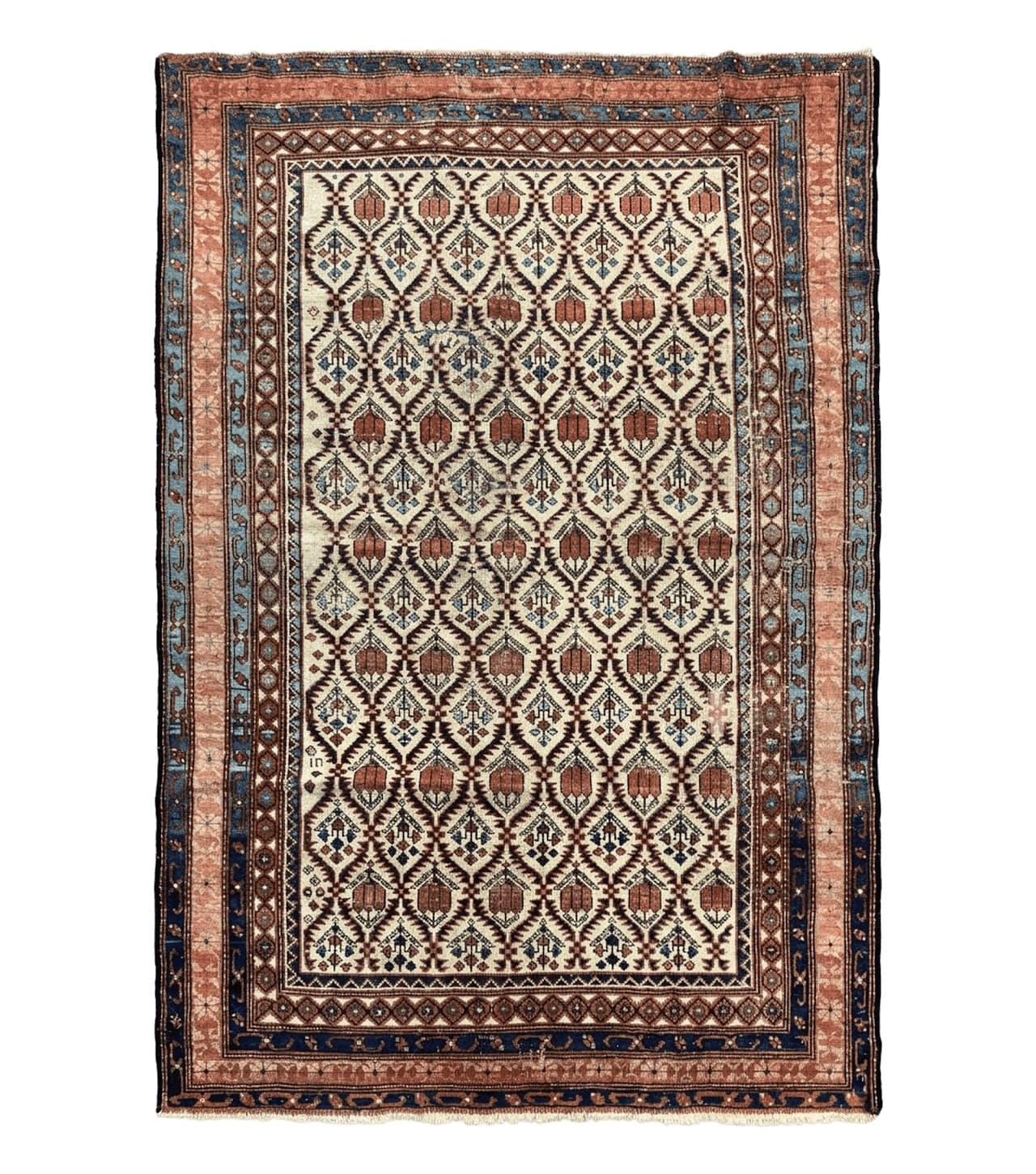 Antique Caucasian Rug 4x6, Hand Knotted Wool Carpet, Shirvan Rug by Jewel Rugs