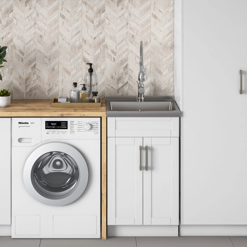 Hennessy - Deluxe Laundry Cabinet With Faucet And Stainless Steel Sink by HouseOfZazla