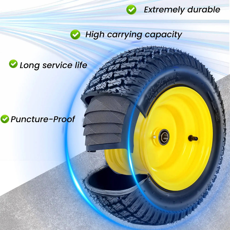 Set of 2 Lawn Mower Tires and Wheel Assembly by HouseOfZazla