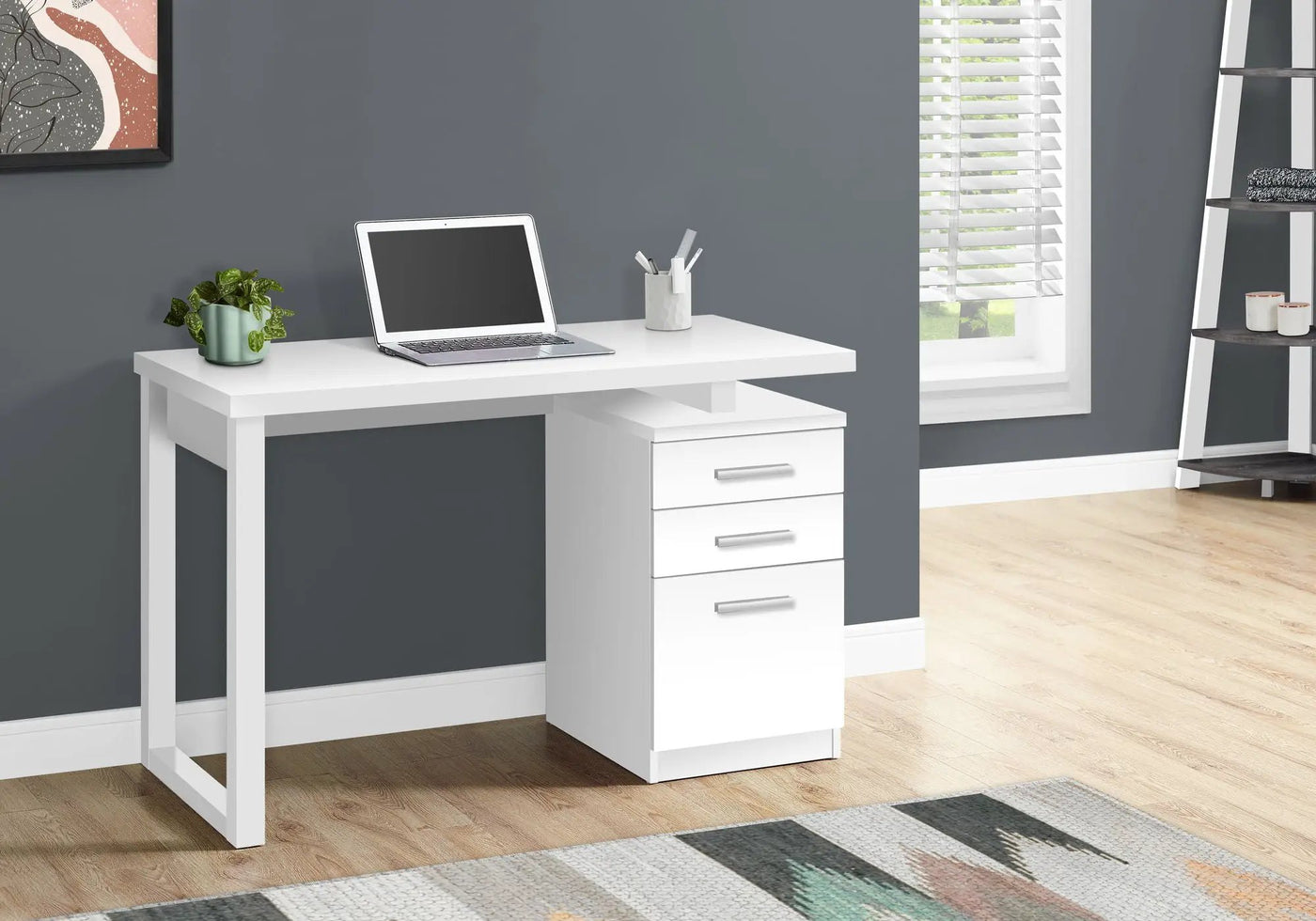 Computer Desk For Home Office Laptop, Left, Right Set - Up, Storage Drawers by Unique Piece Furniture