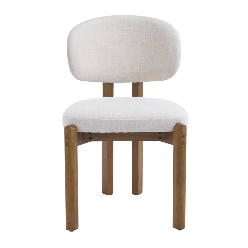 Beige Upholstered Mid-Century Dining Chair by HouseOfZazla