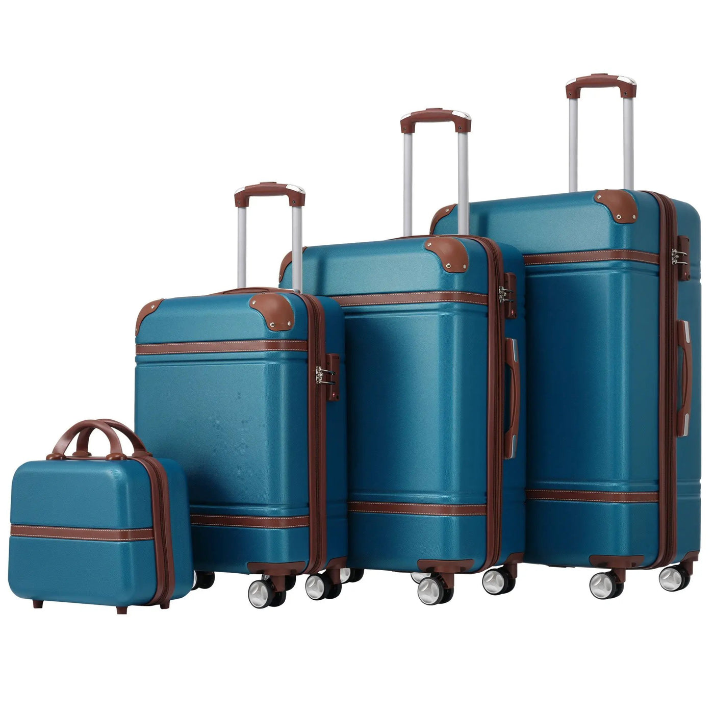 Hardshell Luggage Sets 4 Pieces 20" / 24" / 28" Luggages And Cosmetic Case Spinner Suitcase With Tsa Lock Lightweight by HouseOfZazla