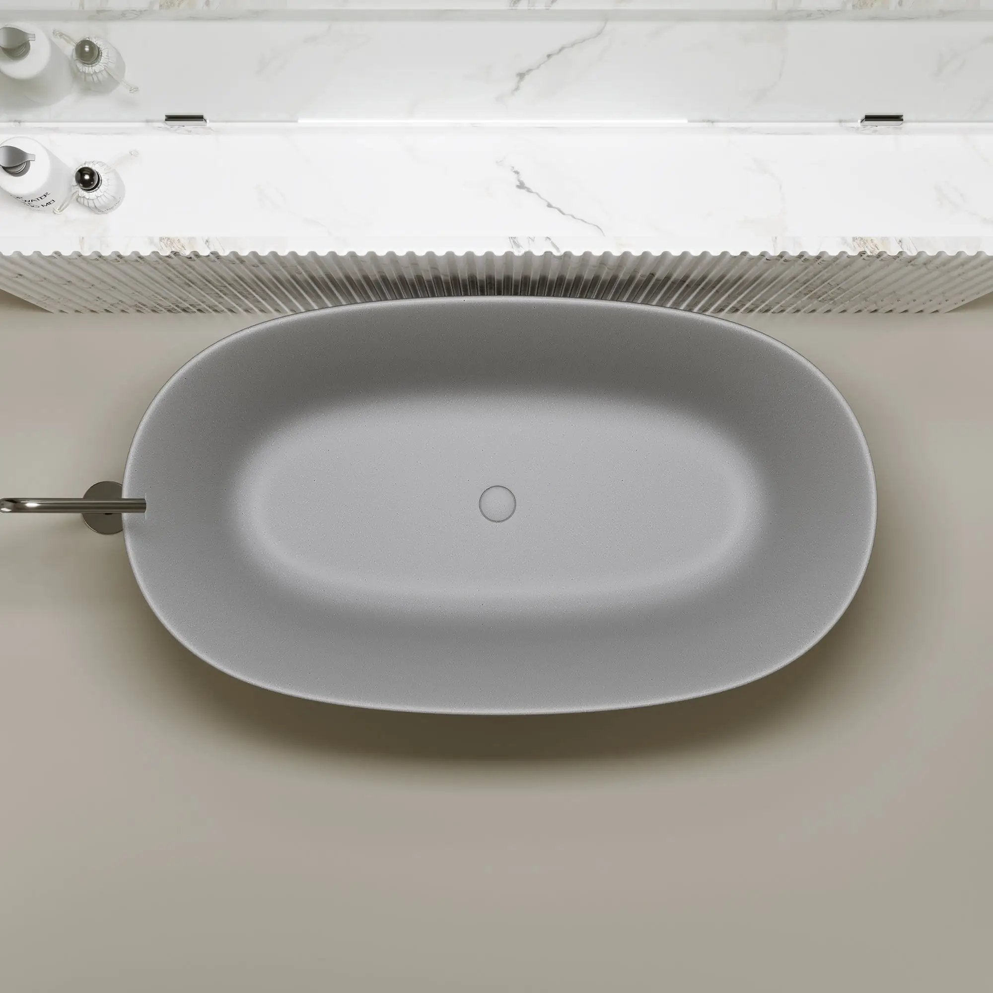 51'' Freestanding Bathtub Resin Stone Soaking Bathtub by HouseOfZazla
